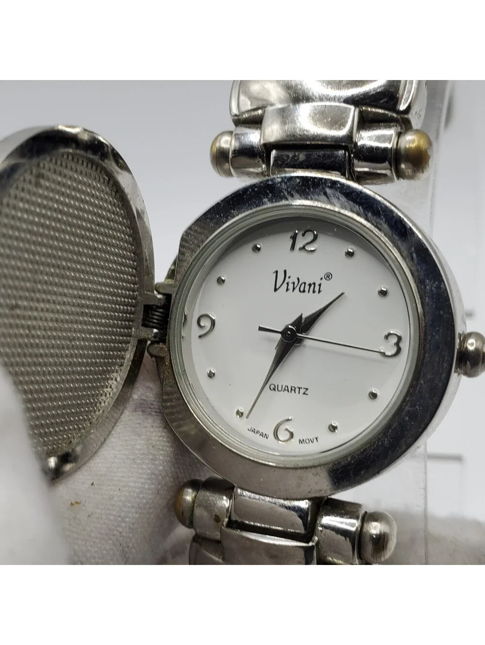 Vivani Ladies Quartz Watch 28mm Enamel Dolphins Cuff Bracelet New Battery